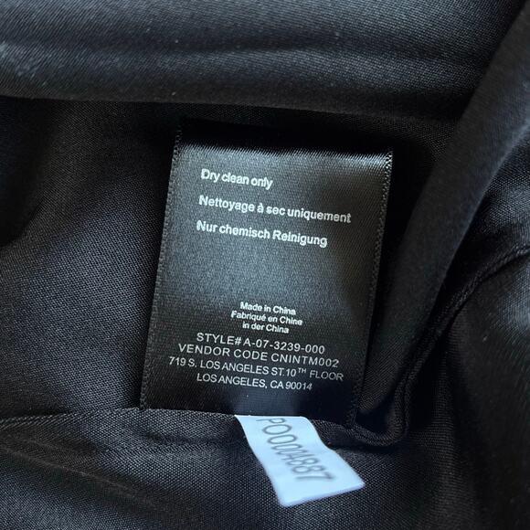 Anine Bing Mylah Silk Long Sleeve Button Down Shirt Black Size Small - Picture 6 of 7